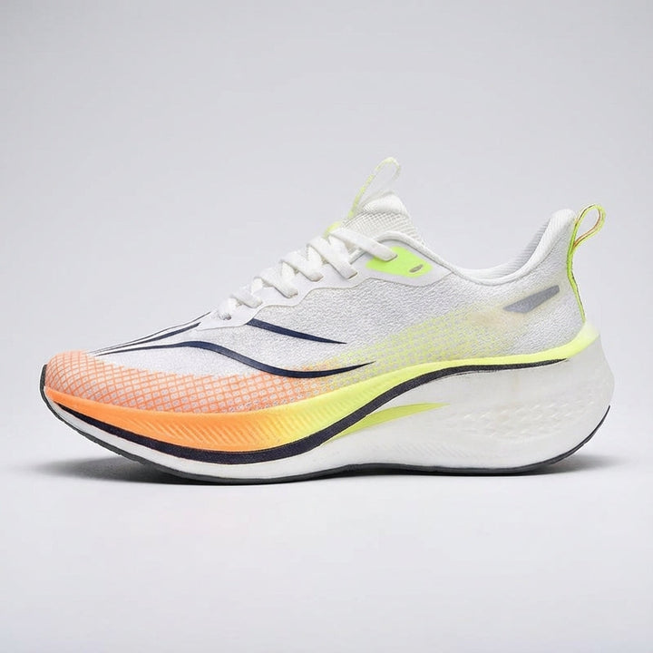 Pair of Frances unisex cushioned running shoes, ready for a comfortable long distance workout.