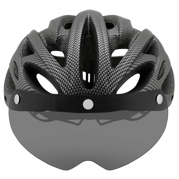 Adjustable fit cycling helmet with integrated rear light, perfect for all riders.