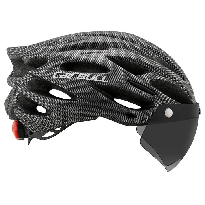 Road cycling helmet for men & women, featuring a bright rear safety light.