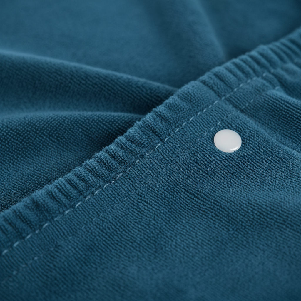 Adjustable unisex dark blue microfiber bath wrap, ideal absorbent spa and beach towel.