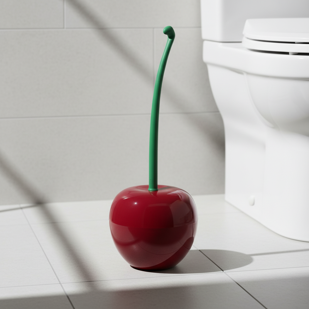 Unisex Decorative Cherry Toilet Brush Set