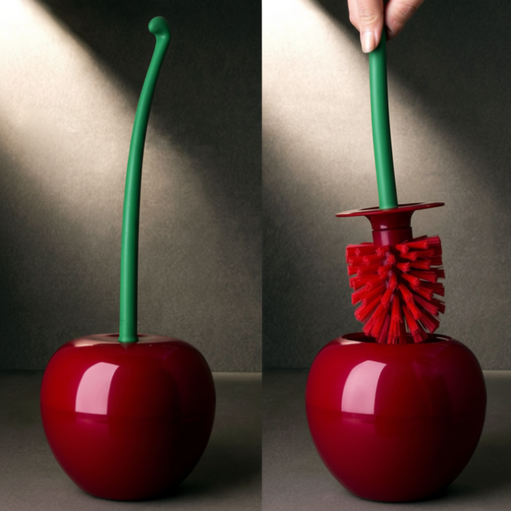 Unisex Decorative Cherry Toilet Brush Set