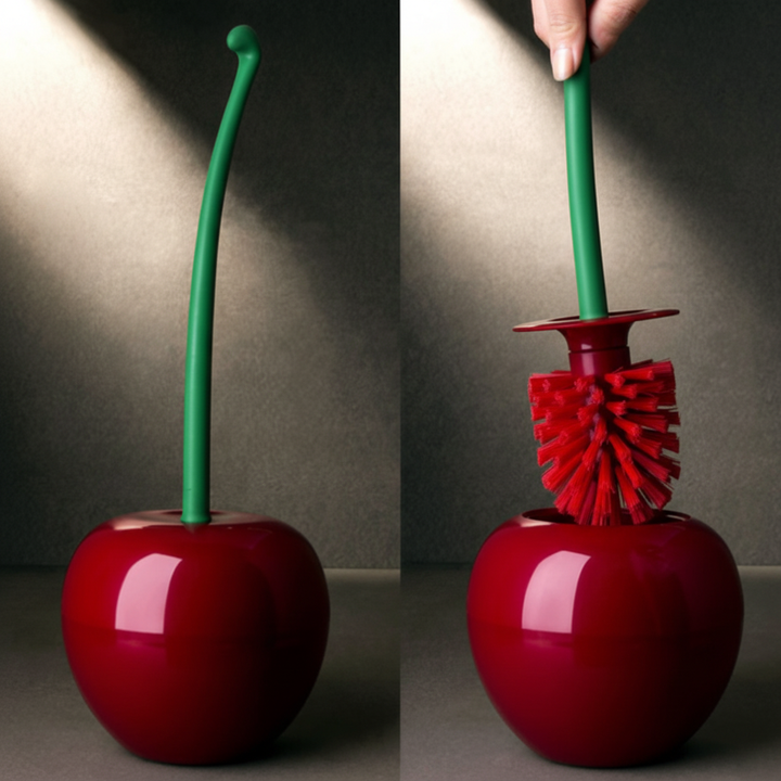 Unisex Decorative Cherry Toilet Brush Set