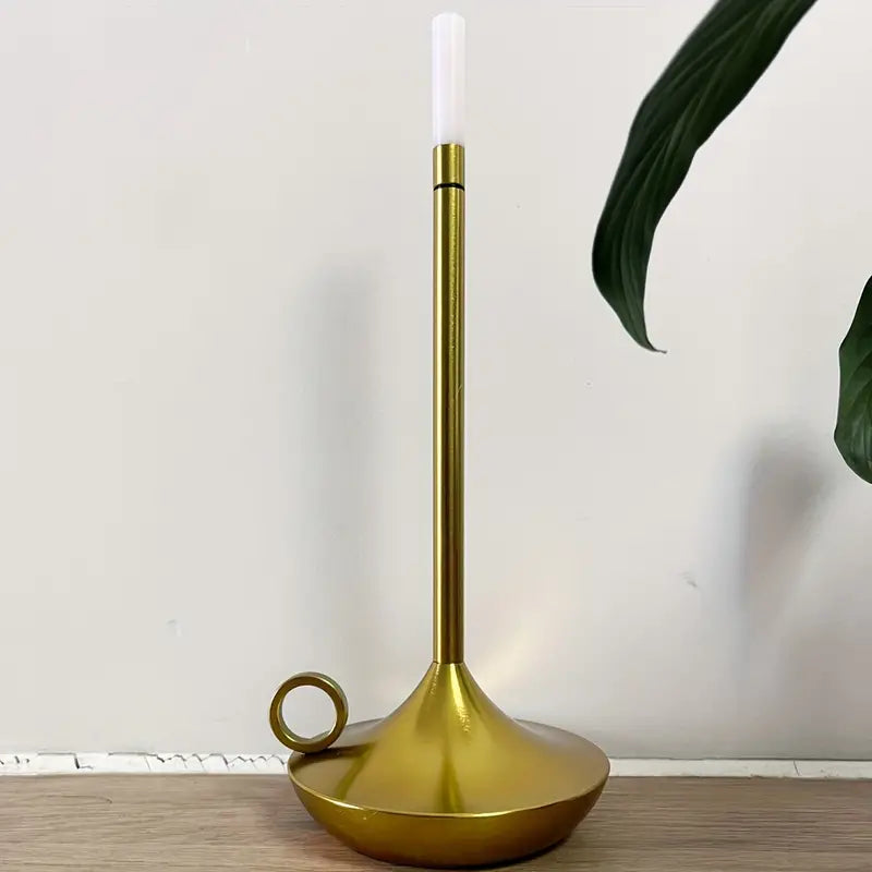 Decorative LED candle holder, wireless & flame-free, perfect for ambient table lighting.