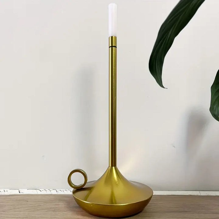 Decorative LED candle holder, wireless & flame-free, perfect for ambient table lighting.
