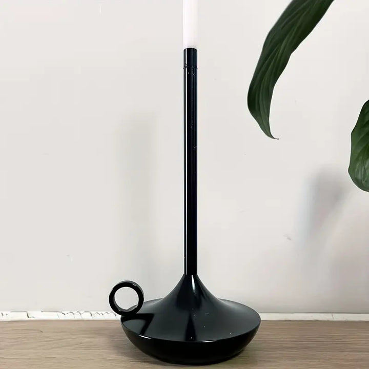 Touch control wireless LED candle holder lamp, unisex decorative accent for any room.