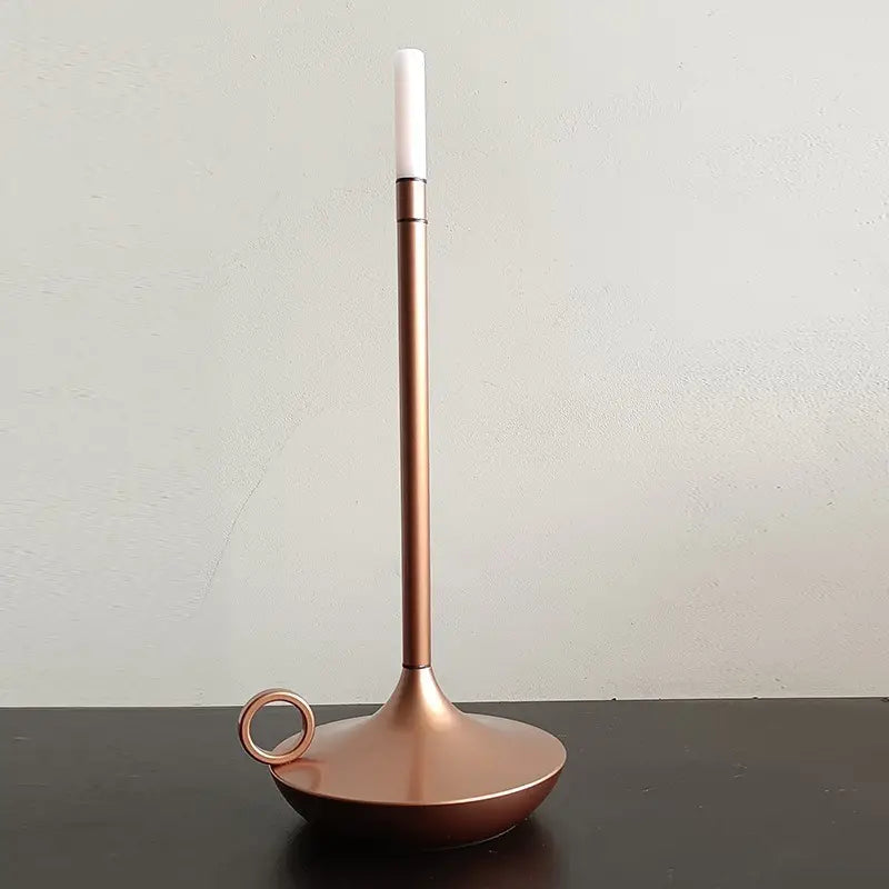 Unisex wireless LED accent lamp, flame-free candle holder for modern home decor styling.