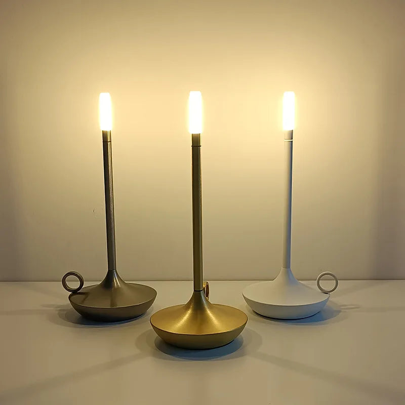 Unisex accent lamp: wireless LED candle holder with touch control for sophisticated home decor.