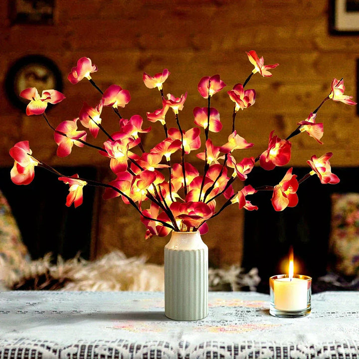 Unisex design LED lit branches, glowing warmly, suitable for all styles