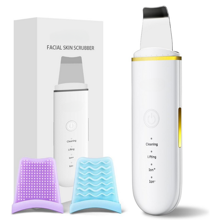 Unisex Deep Cleansing Ultrasonic Skin Scrubber for pore cleaning and exfoliation, front view.