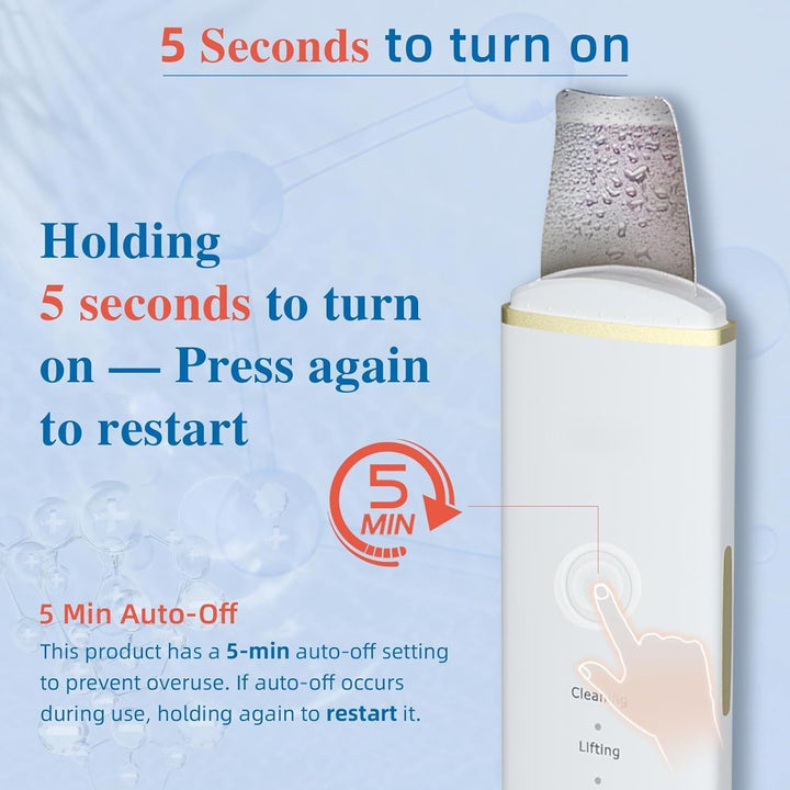 Unisex Ultrasonic Skin Scrubber on a clean surface, highlighting its sleek and modern design.