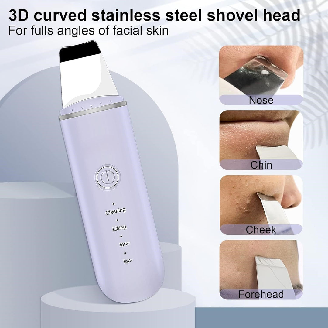 Unisex Ultrasonic Skin Scrubber operating, showing mist and vibrations for effective pore cleaning.