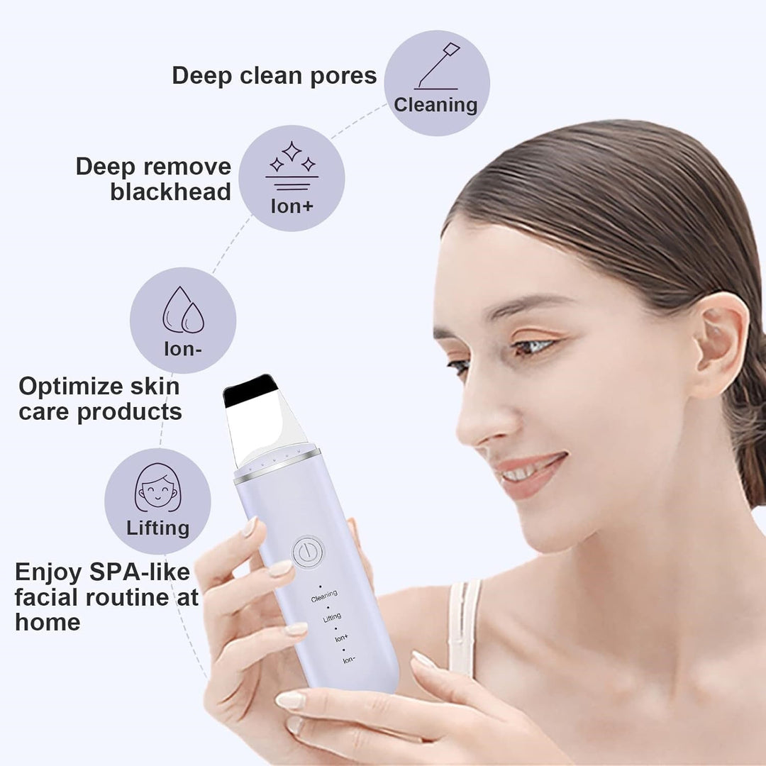 Ergonomic design of the Deep Cleansing Ultrasonic Scrubber, comfortable for hand-held use.