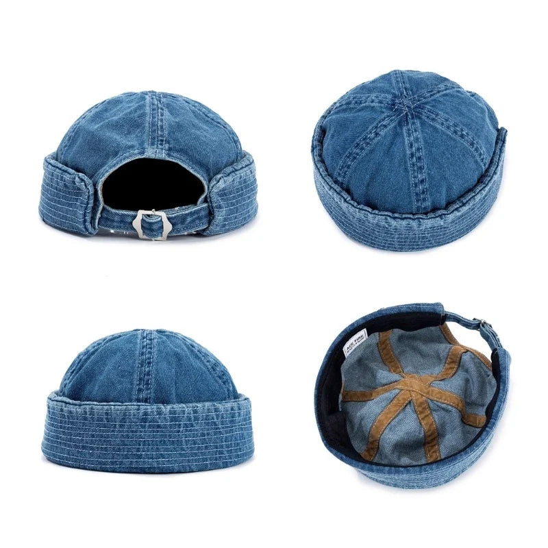 Trendy unisex denim cap, a versatile baseball hat for streetwear & everyday casual style.