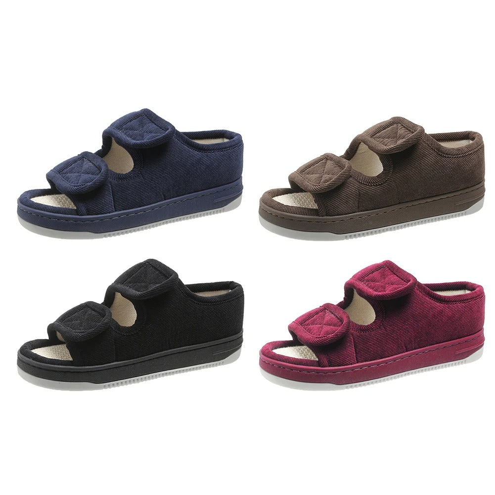 Unisex diabetic sandals for swollen feet, adjustable straps & wide fit provide ultimate comfort & pain relief.
