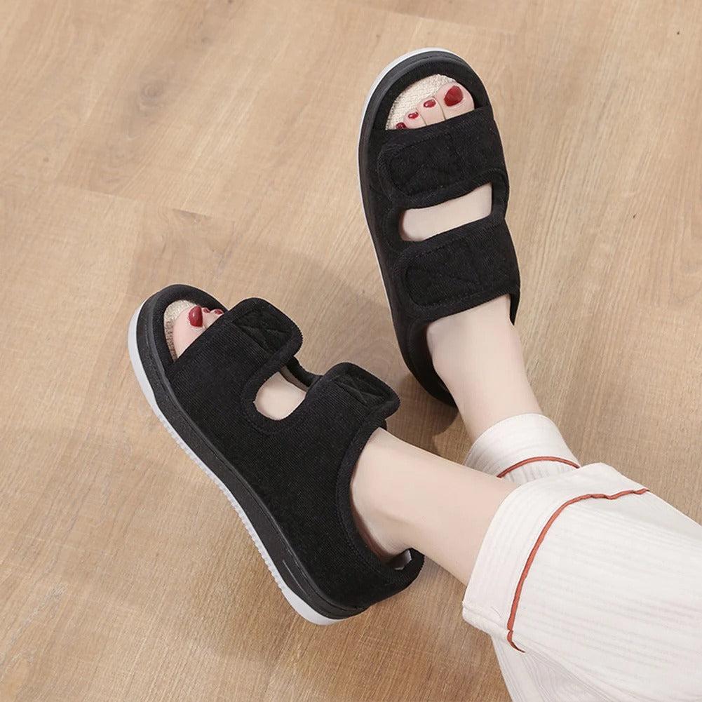 Comfort footwear: therapeutic diabetic sandals for swollen feet & edema. Adjustable wide fit for foot health.
