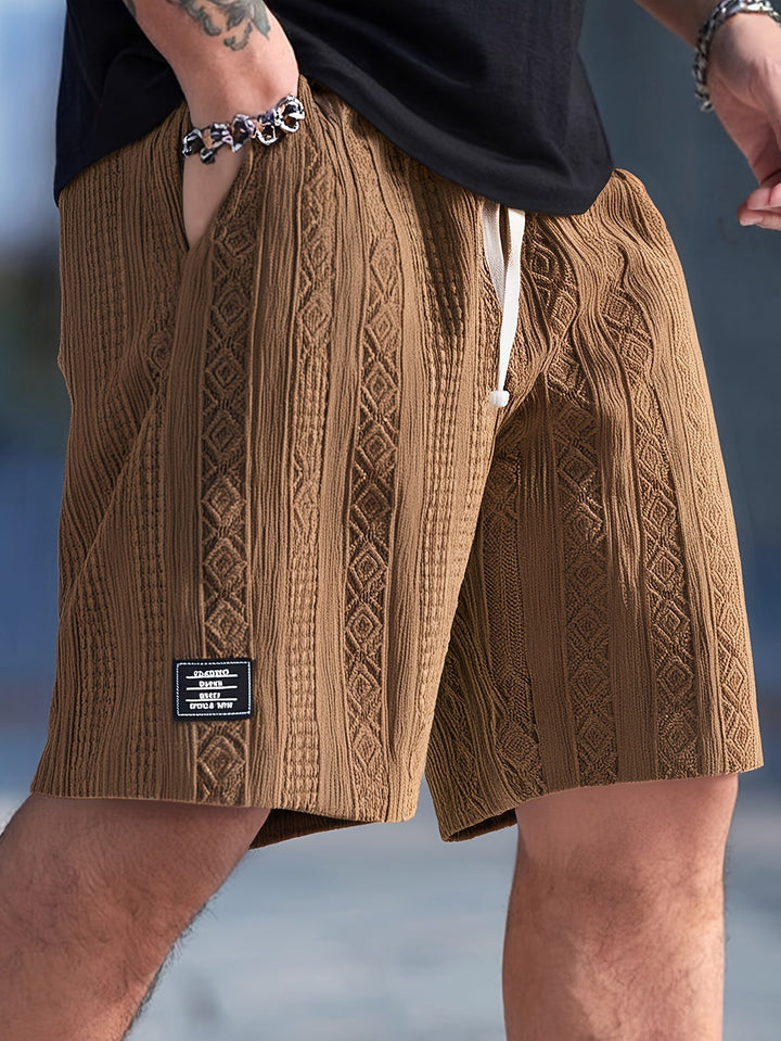 Unisex diamond knit lounge shorts, relaxed fit for ultimate comfort and casual wear.