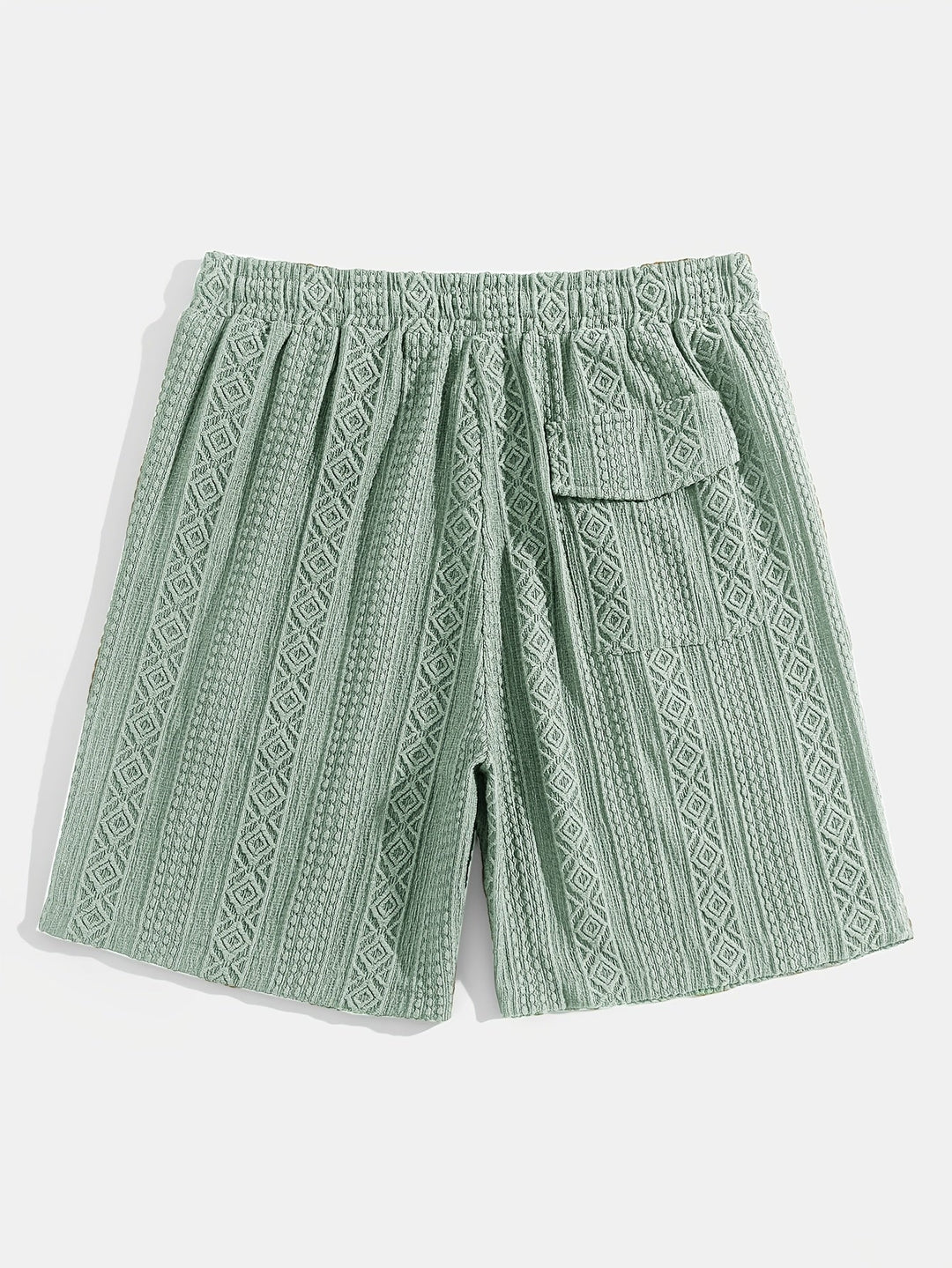 Versatile unisex lounge shorts, relaxed fit, unique diamond knit design for comfort.
