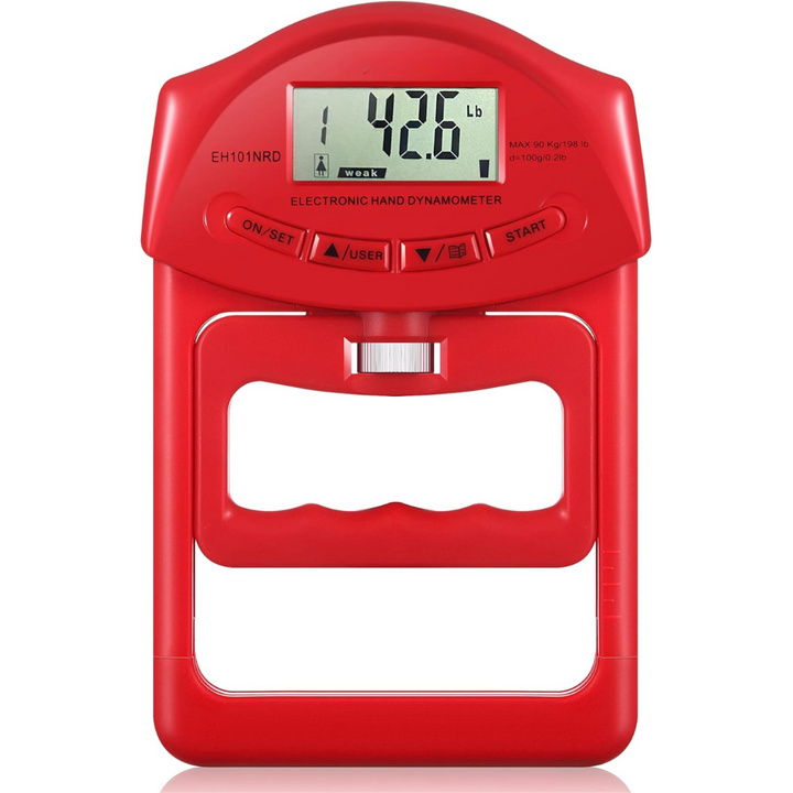 Improve hand grip with this digital strength meter. Ideal for sports, rehabilitation, and general fitness tracking.