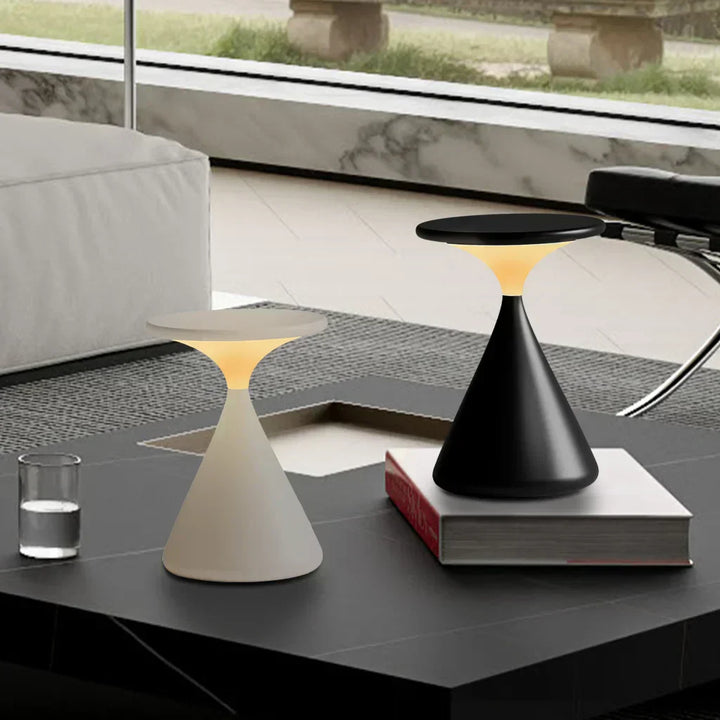Portable Warm Light Dimmable Hourglass Lamp, ideal as a bedside or accent table lamp
