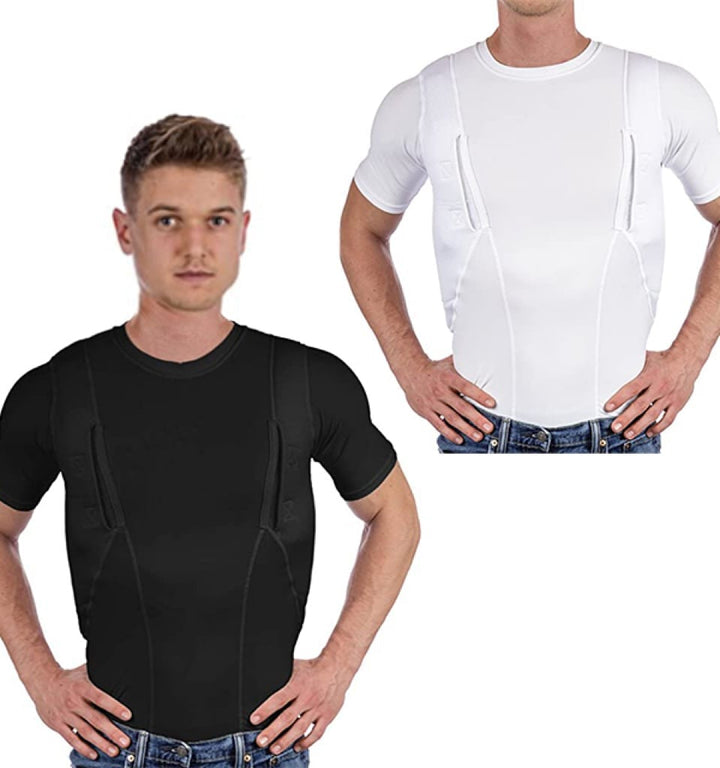 Discreet concealed carry t-shirt. Holster apparel for tactical self-defense. Unisex comfortable fit.