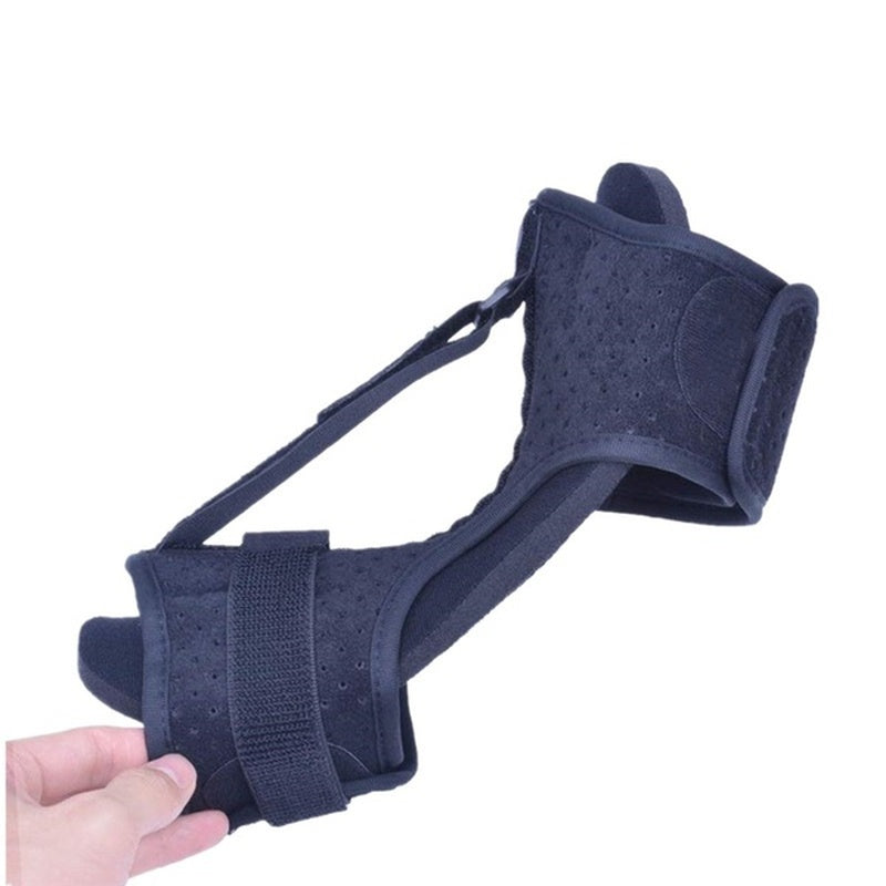 Supportive dorsal night splint eases foot pain from plantar fasciitis & Achilles tendinitis, improving sleep.