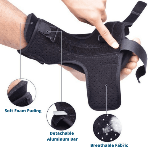 Unisex dorsal night splint offers orthopedic foot support for plantar fasciitis, heel spur, & foot drop relief.