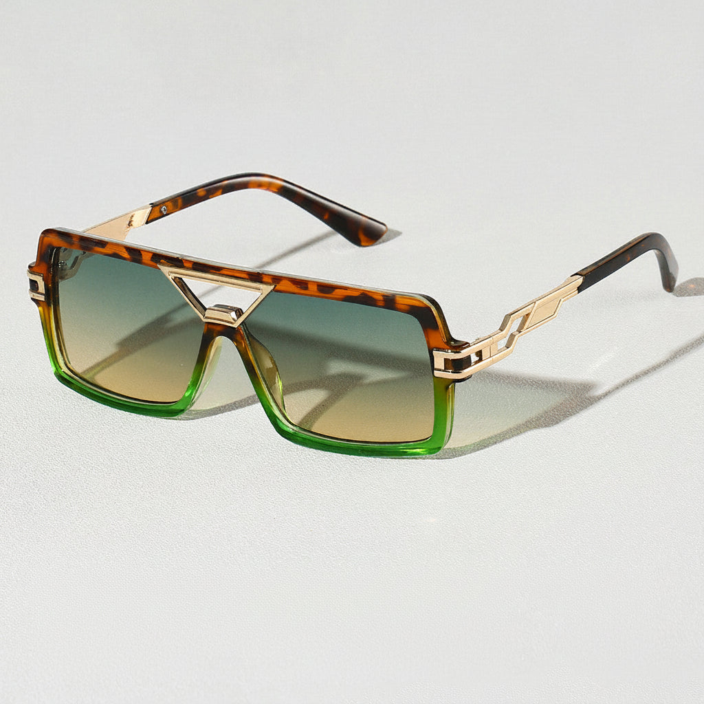 Classic double bridge metal sunglasses, updated for contemporary fashion with full UV protection.