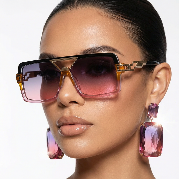 Chic double bridge unisex sunglasses with a sturdy metal frame for daily fashion and eye protection.