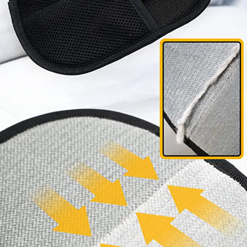 Comfortable pet grooming glove for fur removal, deshedding dog and cat hair, providing a soothing pet massage.