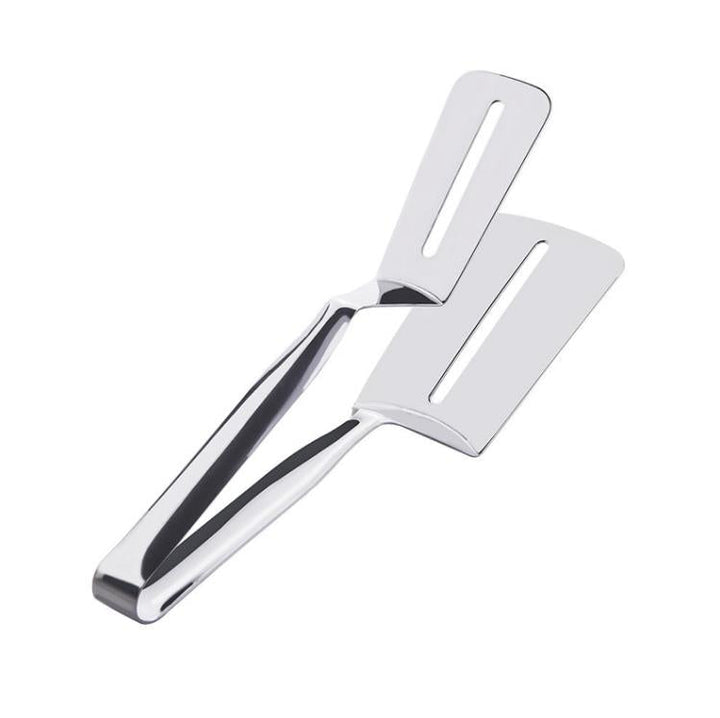 Professional grade double-sided stainless steel spatula ensures durability for all your cooking and grilling needs.