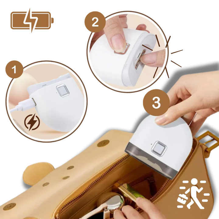 Rechargeable electric nail clipper with dual speed for fast, safe nail trimming. Unisex personal grooming device.