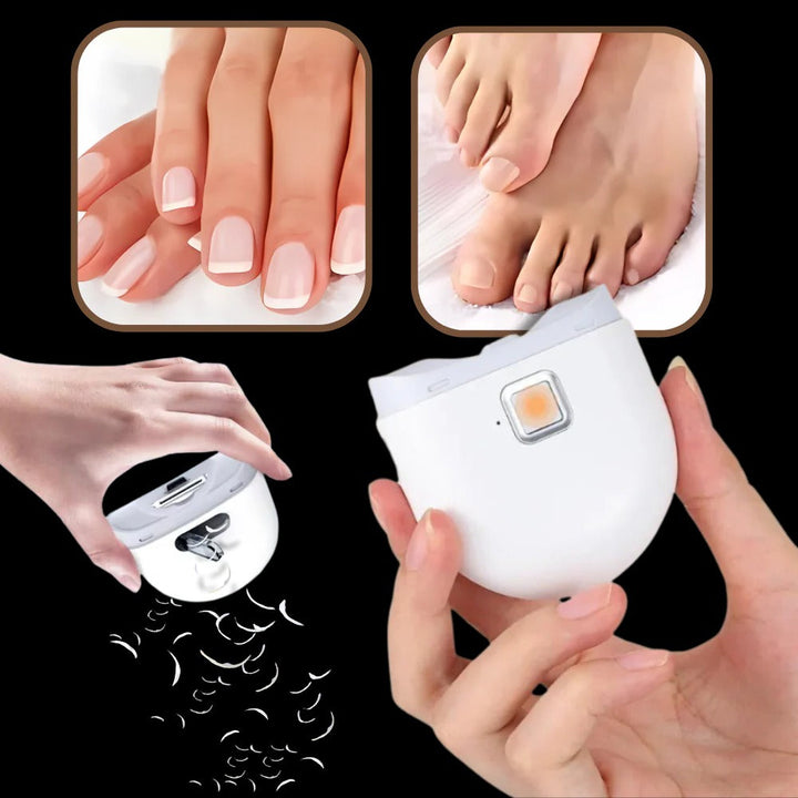 Easy-to-use electric nail clipper with dual-speed trimming and precise automatic grinding for groomed nails.