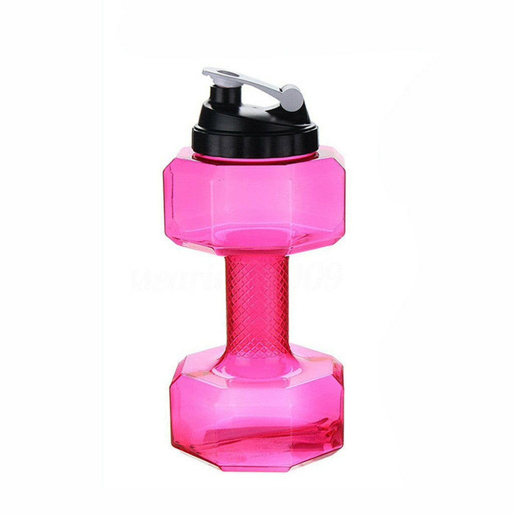Portable BPA-free dumbbell water bottle, perfect gym accessory for sports & hydration.