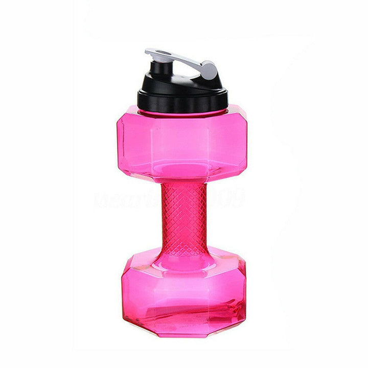 Portable BPA-free dumbbell water bottle, perfect gym accessory for sports & hydration.