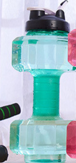 Large capacity dumbbell water bottle for intense fitness sessions & optimal hydration.