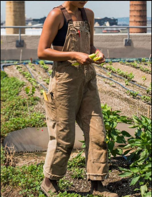 Unisex durable blue garden overalls for outdoor tasks, featuring multiple pockets for tools & essentials.