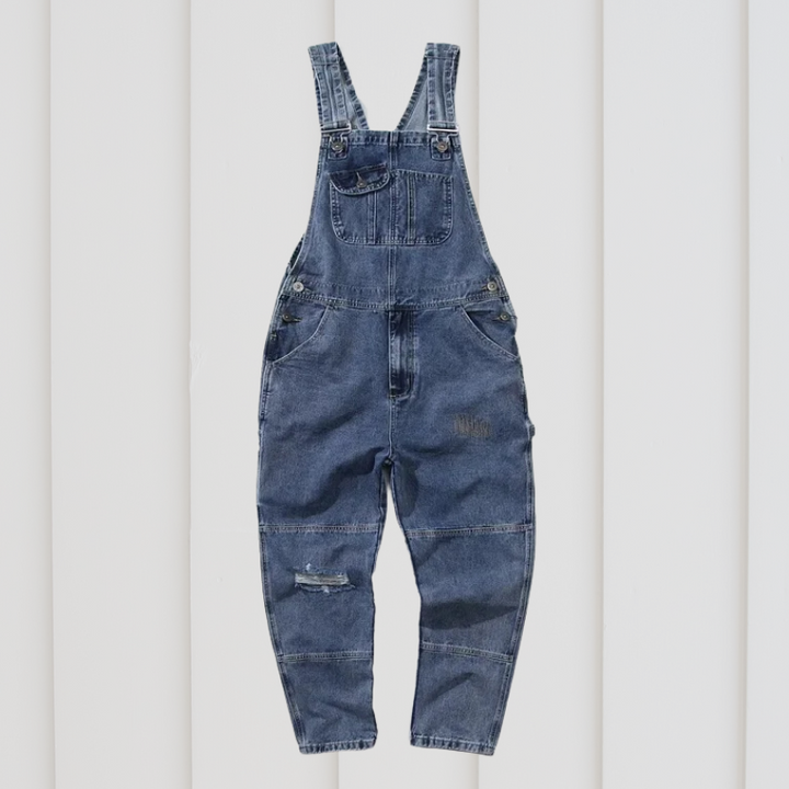 Durable unisex garden dungarees, perfect workwear for outdoor tasks, available in blue & brown.