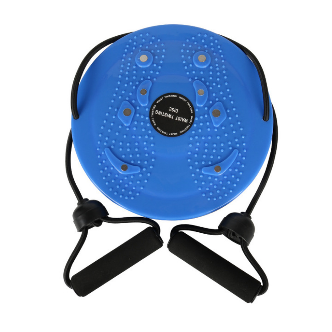 Unisex balance board for dynamic workouts, enhancing core stability and muscle strength in a gym setting.