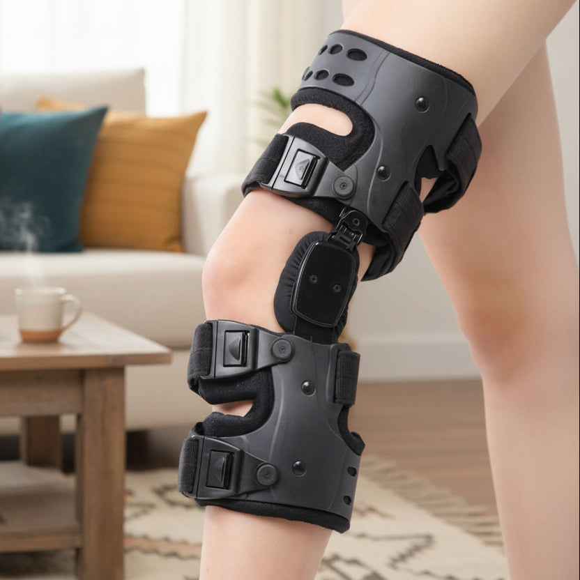 Unisex dynamic knee support brace for effective pain relief & enhanced joint stability during activity.