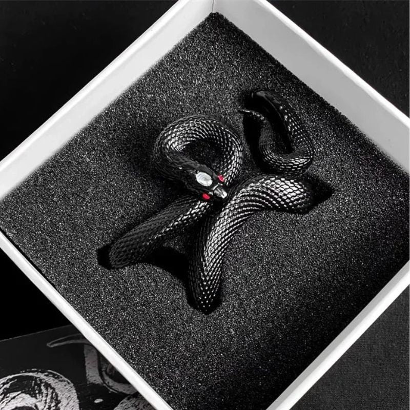 Protective earbud case with a striking serpent design. Durable, scratch-resistant accessory for unisex wireless headphones.