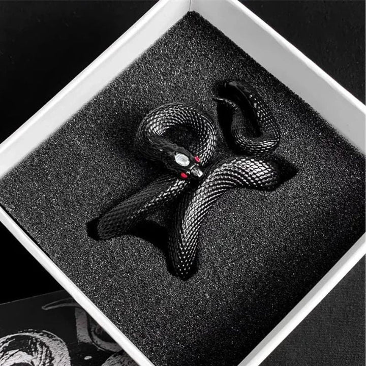 Protective earbud case with a striking serpent design. Durable, scratch-resistant accessory for unisex wireless headphones.