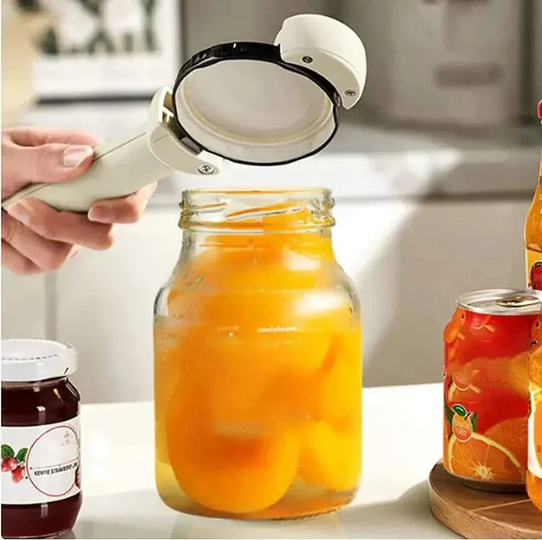 Universal jar, bottle, lid opener with easy grip. Aid for weak hands, seniors, arthritis relief.