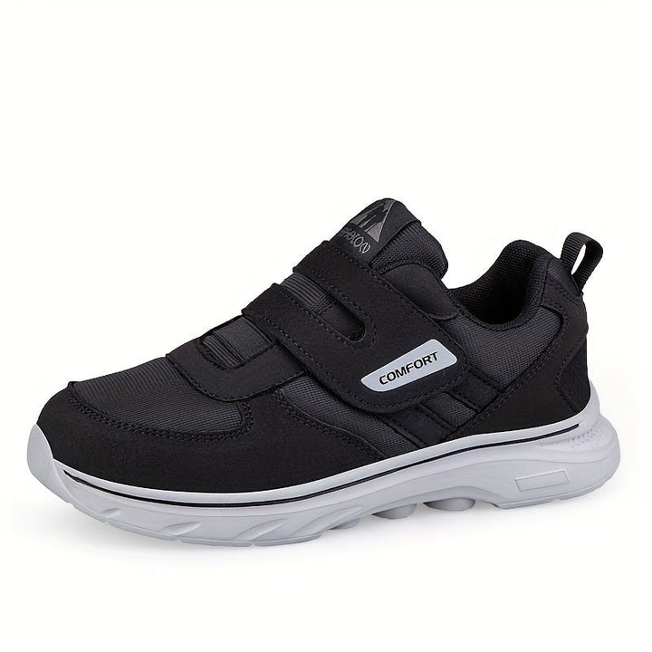Durable unisex hook-and-loop running shoes, offering comfort & stability for daily activities.