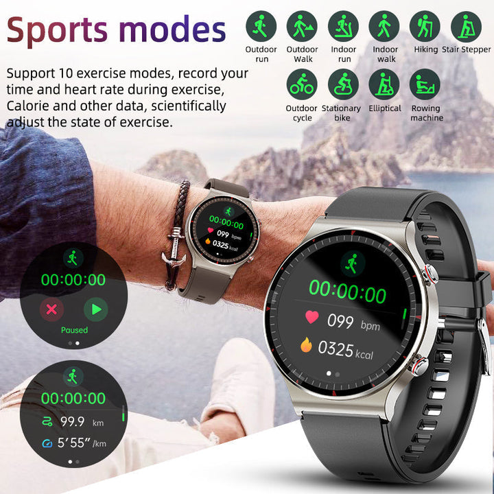 Smartwatch displaying real-time EKG readings for proactive heart health management.