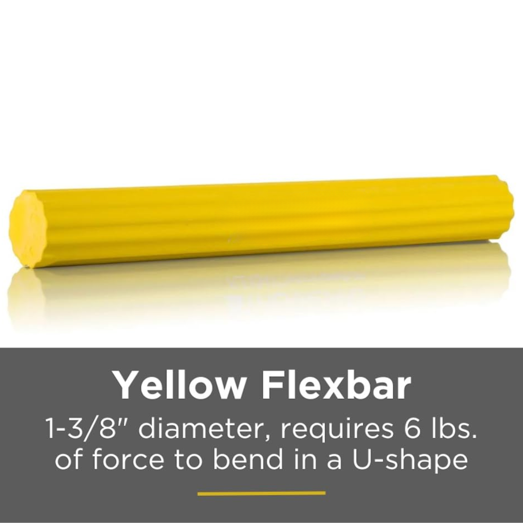 Versatile resistance bar for elbow, forearm, wrist, and hand strength training & therapy.