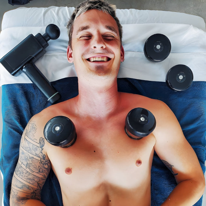 ThermaCup electric cupping device with red light therapy for muscle recovery, circulation & pain relief.