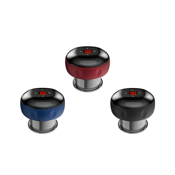Portable electric cupping massager with red light for targeted muscle relief, wellness & skin care.