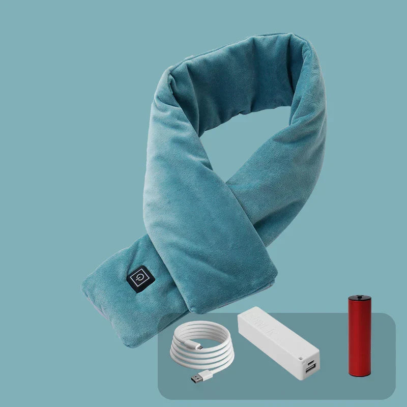 Unisex electric heated scarf, rechargeable for ultimate winter warmth & comfort.