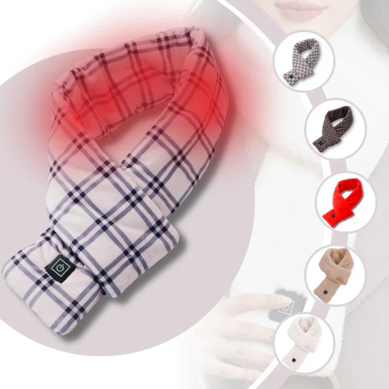 Electric winter accessory: fleece-lined heated scarf for superior neck warmth outdoors.